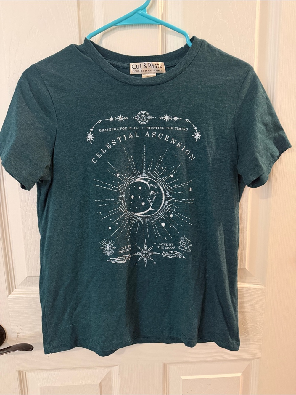 Teal 'Celestial Ascension' Graphic Tee